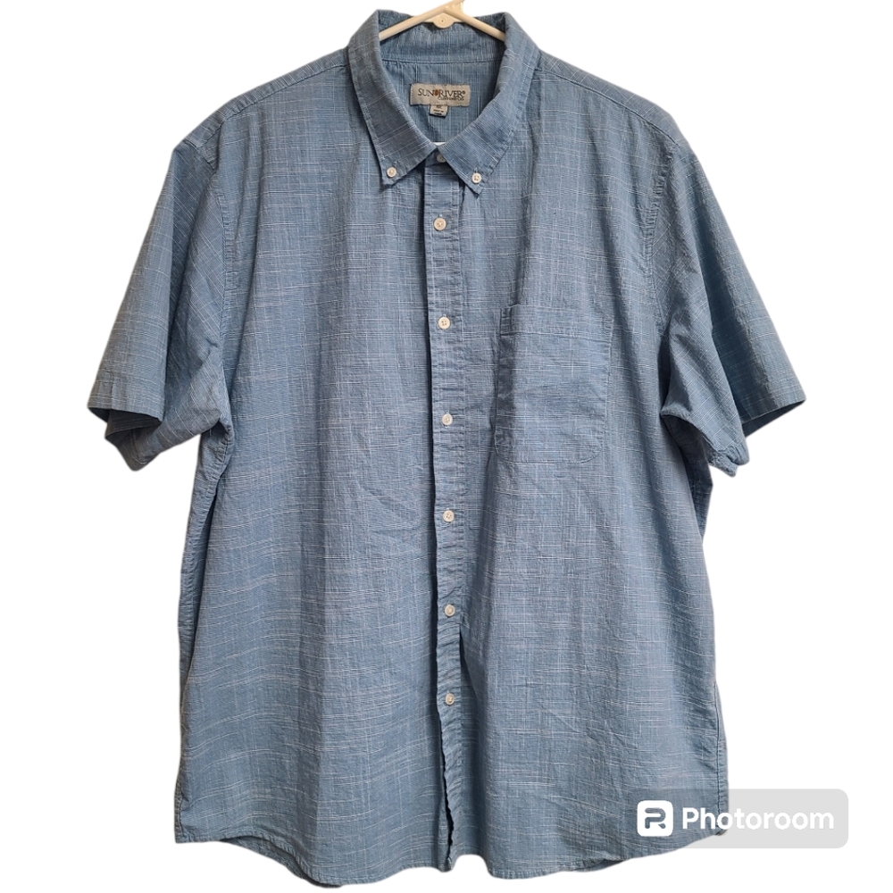 Sun River Men's button-up short sleeve shirt xxl collared short sleeve shirt XXL